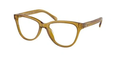 Coach Round Acetate Eyeglasses 52-17-140 In 5715 - Transparent Honey / Demo
