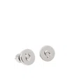 Coach Round Earrings In White