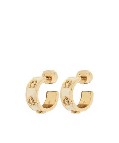 Coach Round Earrings In Yellow