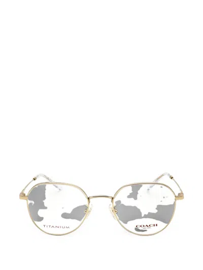 Coach Round-frame Glasses In Gold