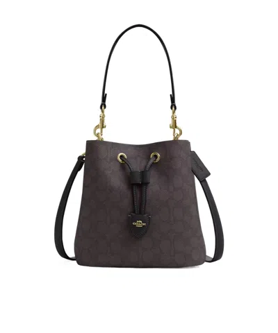 Coach Rowan Bucket Bag In Signature Canvas In Brown