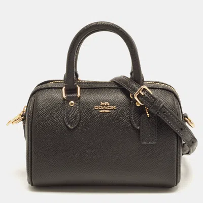 Pre-owned Coach Rowan Mini Black Leather Satchel