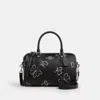 Coach Rowan Satchel Bag With Butterfly Print In Black