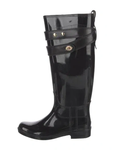 Pre-owned Coach Rubber Rain Boots In Black