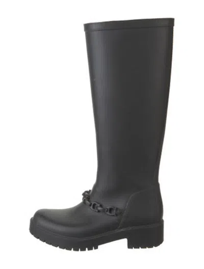 Pre-owned Coach Rubber Rain Boots In Black