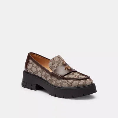 Coach Ruthie Loafer In Signature Jacquard In Brown