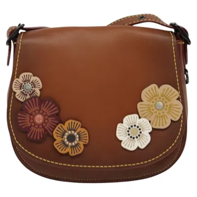 Pre-owned Coach Saddle Leather Shoulder Bag () In Brown