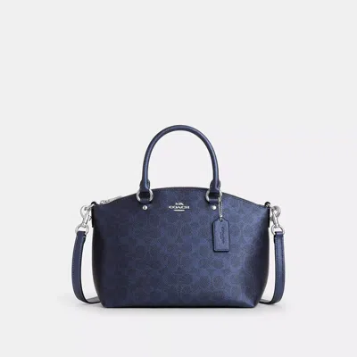 Coach Sadie Satchel Bag In Signature Canvas In Blue