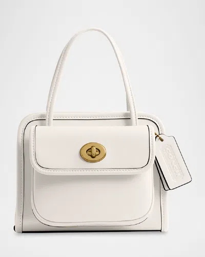 Coach Safari Leather Tote Bag In Brass/chalk