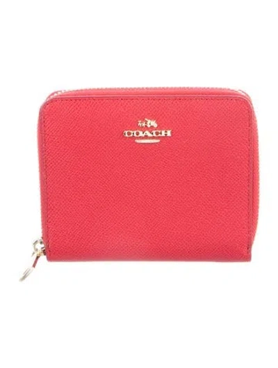 Pre-owned Coach Saffiano Cuir Leather Continental Wallet Leather Wallet In Red