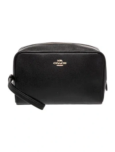 Pre-owned Coach Saffiano Leather Crossbody Bag In Black
