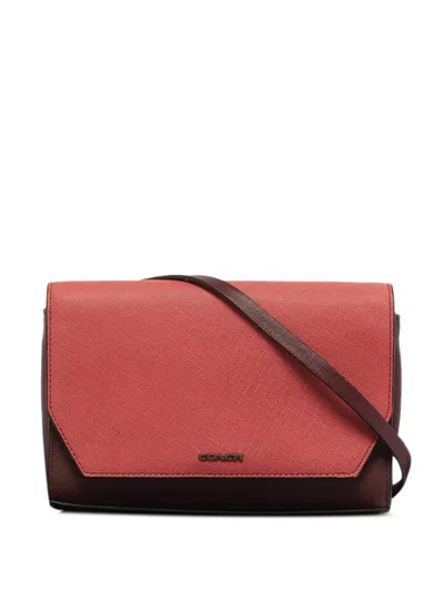 Pre-owned Coach Saffiano Leather Crossbody Bag In Brown