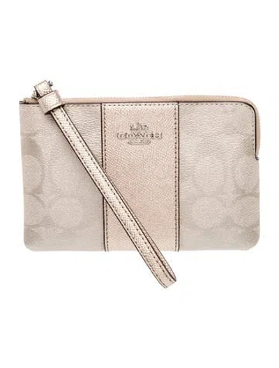 Pre-owned Coach Saffiano Leather Evening Bag In Neutral