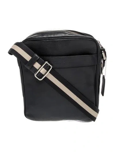 Pre-owned Coach Saffiano Leather Messenger Bag In Gray