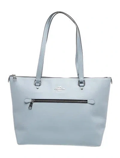 Pre-owned Coach Saffiano Leather Shoulder Bag In Blue