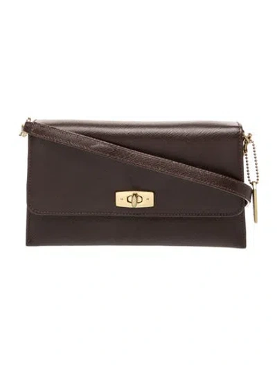 Pre-owned Coach Saffiano Leather Shoulder Bag In Brown