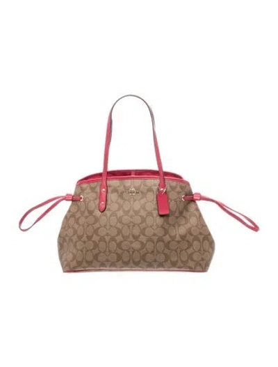 Pre-owned Coach Saffiano Leather Shoulder Bag In Brown
