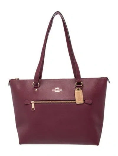 Pre-owned Coach Saffiano Leather Shoulder Bag In Burgundy