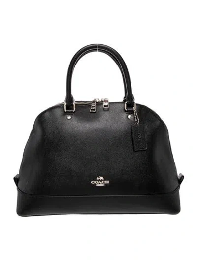 Pre-owned Coach Saffiano Leather Top Handle Bag In Black