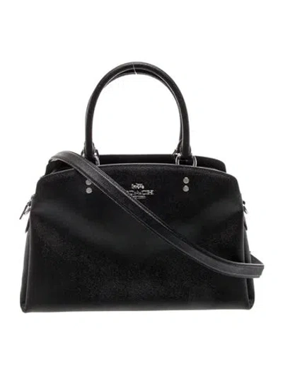 Pre-owned Coach Saffiano Leather Top Handle Bag In Black