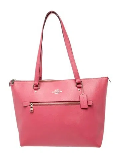 Pre-owned Coach Saffiano Leather Top Handle Bag In Pink