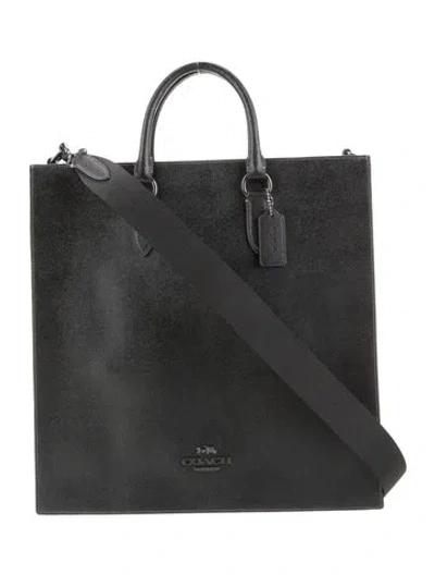 Pre-owned Coach Saffiano Leather Tote In Black