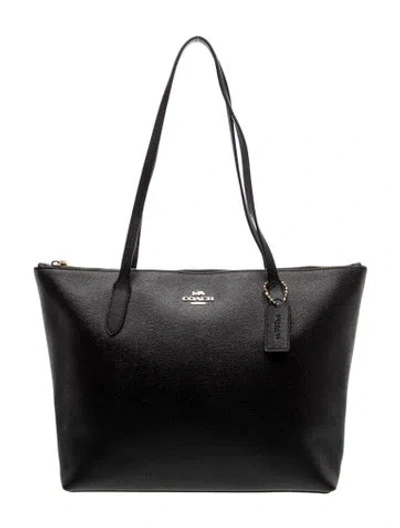 Pre-owned Coach Saffiano Leather Tote In Black