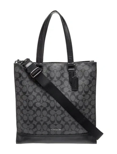 Pre-owned Coach Saffiano Leather Tote In Black