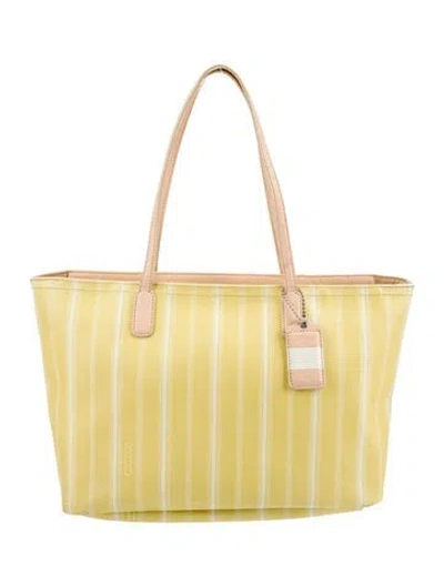 Pre-owned Coach Saffiano Leather Tote In Yellow