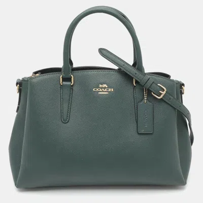 Pre-owned Coach Sage Carryall Green Leather Satchel