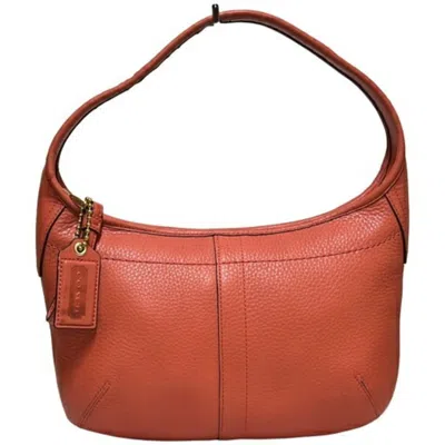 Pre-owned Coach Salmon Pink Leather Shoulder Bag ()