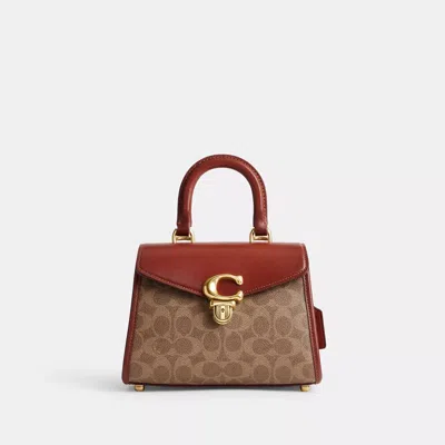 Coach Sammy Top Handle Bag 21 In Signature Canvas In Sand