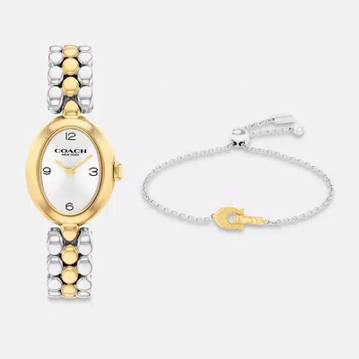 Coach Sammy Watch Gift Set, 22.5mm X 28mm In Gold