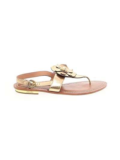 Pre-owned Coach Sandals In Gold