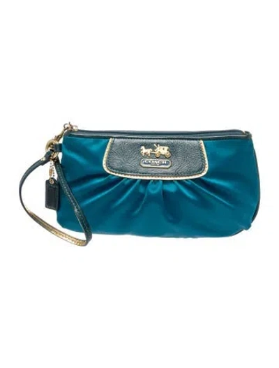 Pre-owned Coach Satin Clutch In Blue