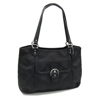 Pre-owned Coach Satin Leather Tote Bag () In Black