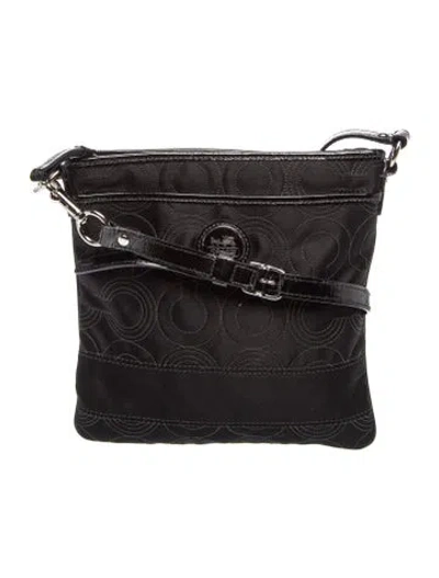 Pre-owned Coach Satin Messenger Bag In Black