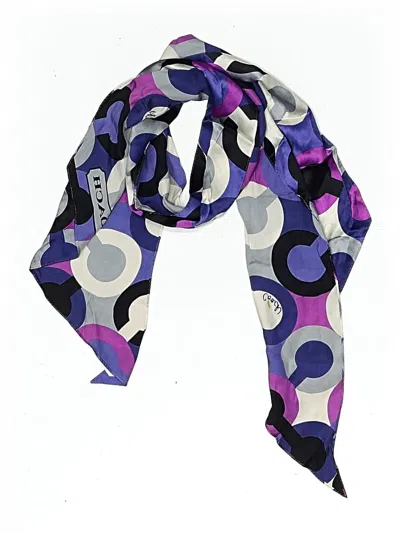 Pre-owned Coach Scarf In Purple