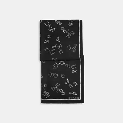 Coach Scattered  Print Wrap In Black