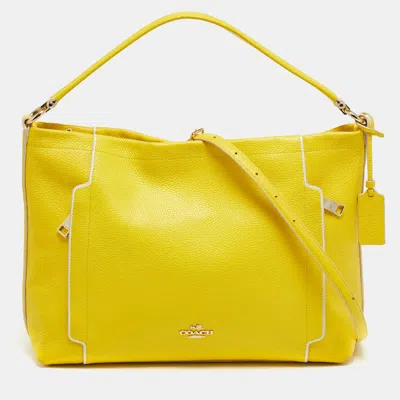 Pre-owned Coach Scout Yellow Leather Hobo