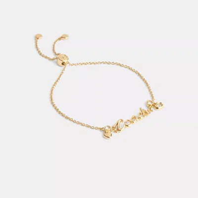 Coach Script Heart Slider Bracelet In Yellow