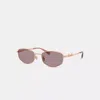 Coach Script Metal Narrow Rectangle Sunglasses