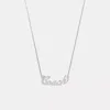 Coach Script Nameplate Necklace In Silver