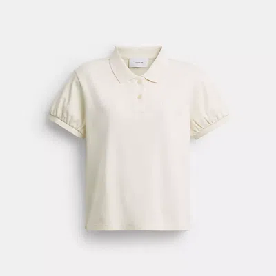 Coach Script Shrunken Polo In Organic Cotton In Neutral