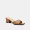 Coach Sculpted C Block Heel Sandal In Signature Canvas