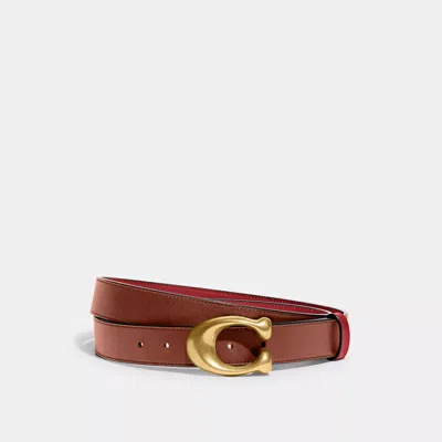 Coach Sculpted C Buckle Cut-to-size Reversible Belt, 32 Mm In Brown