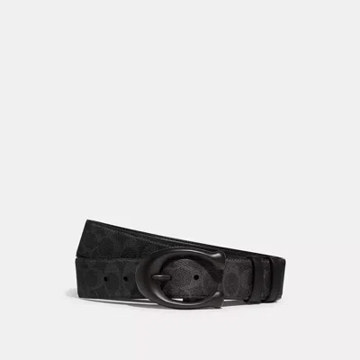 Coach Sculpted C Buckle Cut-to-size Reversible Belt, 40mm In Black