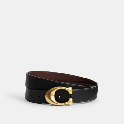 Coach Sculpted C Buckle Reversible Belt In Animal Print