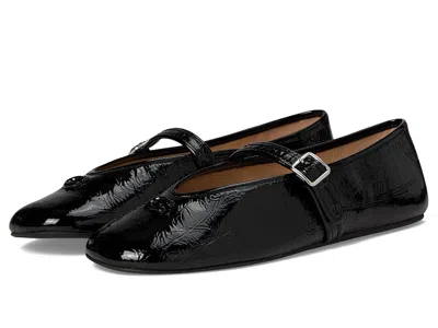 Coach Sculpted C Crinkle Patent Leather Soft Mary Jane In Black