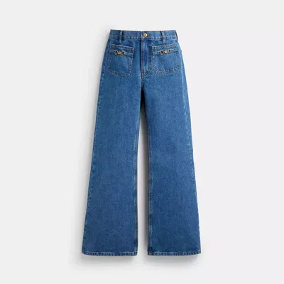 Coach Sculpted C Denimhose Aus Biobaumwolle In Blue